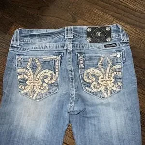 miss me デニム ジーンズ スタッズ ローライズ y2k 27 Miss Me Bootcut Low Rise Jeans Size 27 x 32.5 Y2K Denim